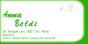 anna beldi business card